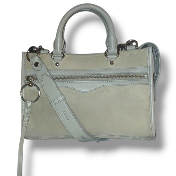 Rebecca Minkoff Handbags - Pre-loved Rebecca Minkoff Micro Bedford Satchel in Pearl/Gray Suede